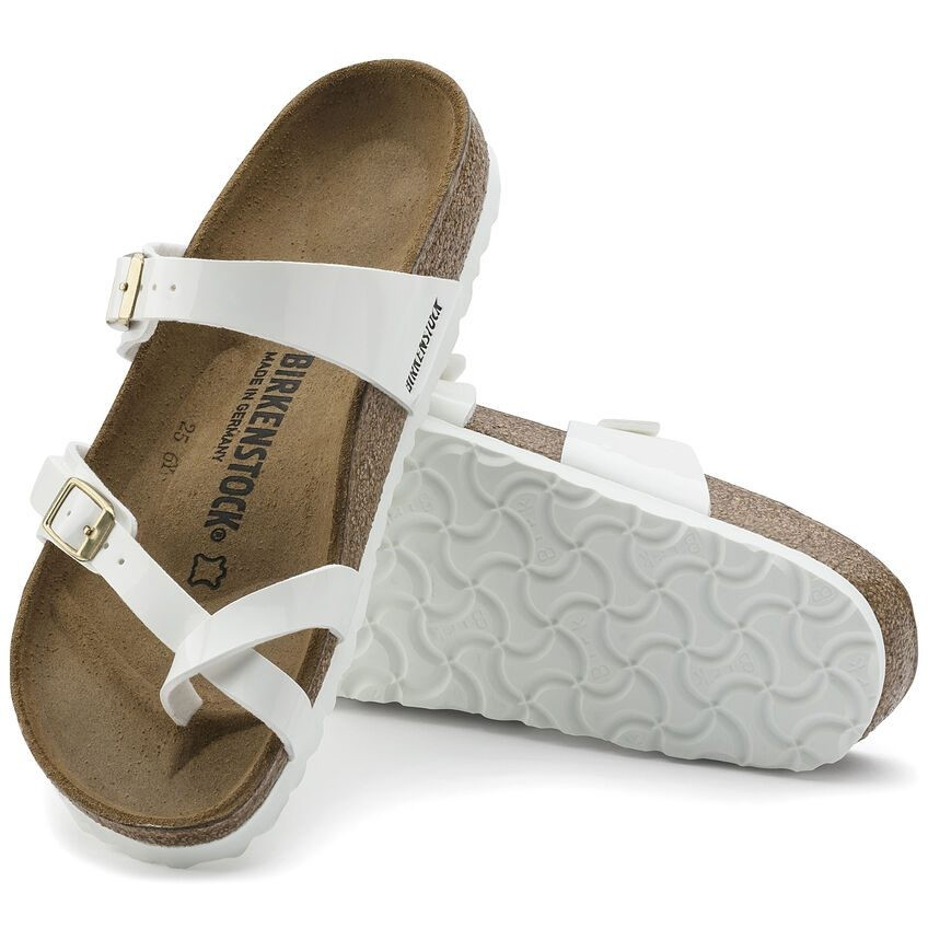 BIRKENSTOCK MAYARI BF PATENT WHITE LS WHITE FOR WOMEN