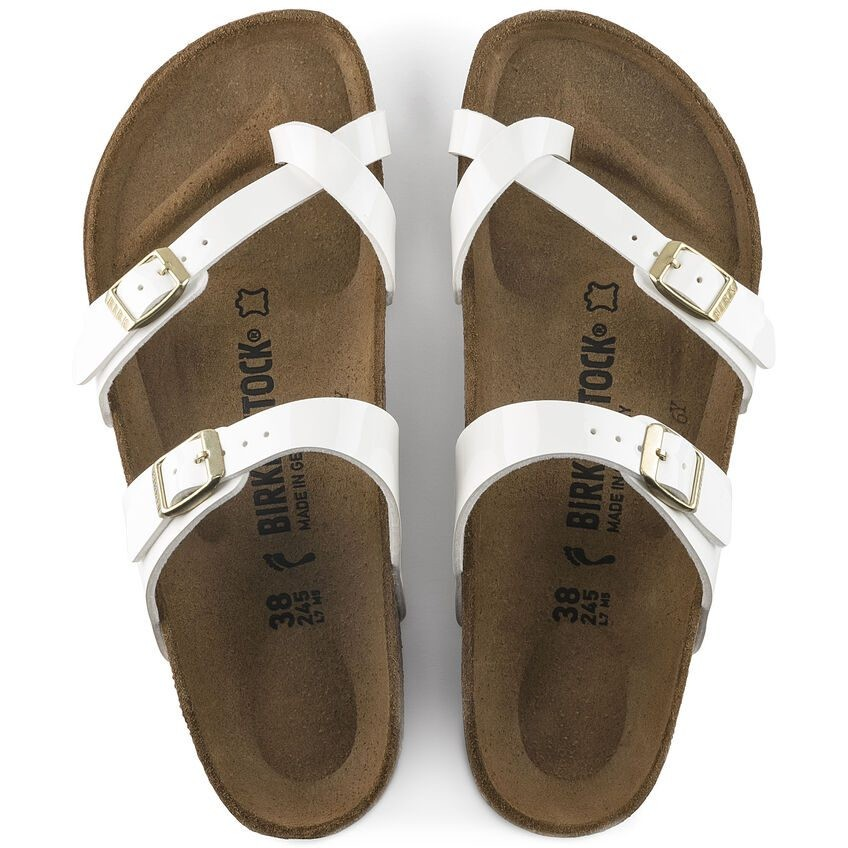 BIRKENSTOCK MAYARI BF PATENT WHITE LS WHITE FOR WOMEN