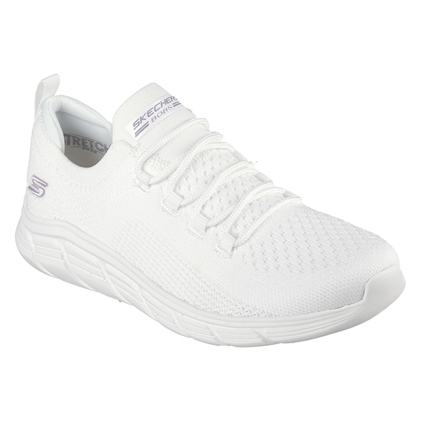 SKECHERS BOBS B FLEX LO SPORTS LIFESTYLE SHOES FOR WOMEN, WHITE