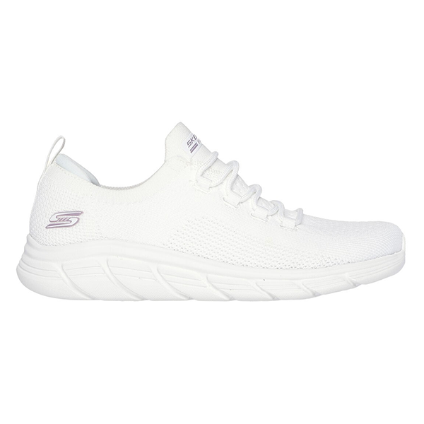 SKECHERS BOBS B FLEX LO SPORTS LIFESTYLE SHOES FOR WOMEN, WHITE