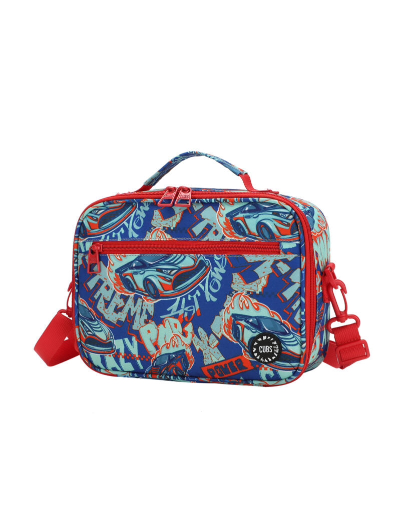 Cubs Car Flames Lunch Bag, Multicolors