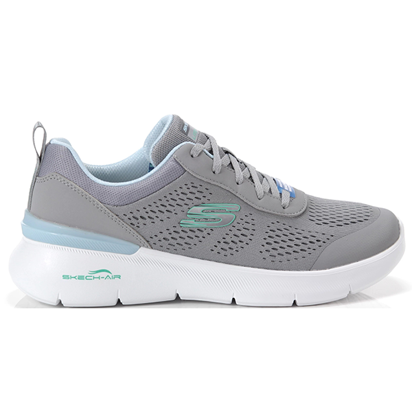 SKECHERS SKECH-AIR DYNAMIGHT 2.0 RUNNING SHOES FOR WOMEN, GREY & LIGHT BLUE