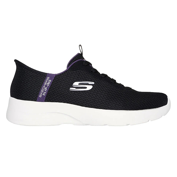 SKECHERS DYNAMIGHT 2.0 RUNNING SHOES FOR WOMEN, BLACK & PURPLE