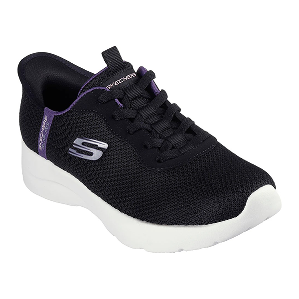 SKECHERS DYNAMIGHT 2.0 RUNNING SHOES FOR WOMEN, BLACK & PURPLE