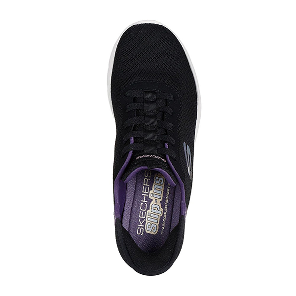 SKECHERS DYNAMIGHT 2.0 RUNNING SHOES FOR WOMEN, BLACK & PURPLE