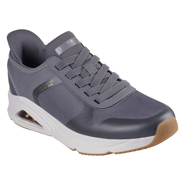 SKECHERS TRES-AIR UNO LIFESTYLE SHOES FOR MEN, CHARCOAL