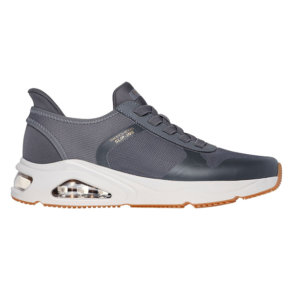 SKECHERS TRES-AIR UNO LIFESTYLE SHOES FOR MEN, CHARCOAL