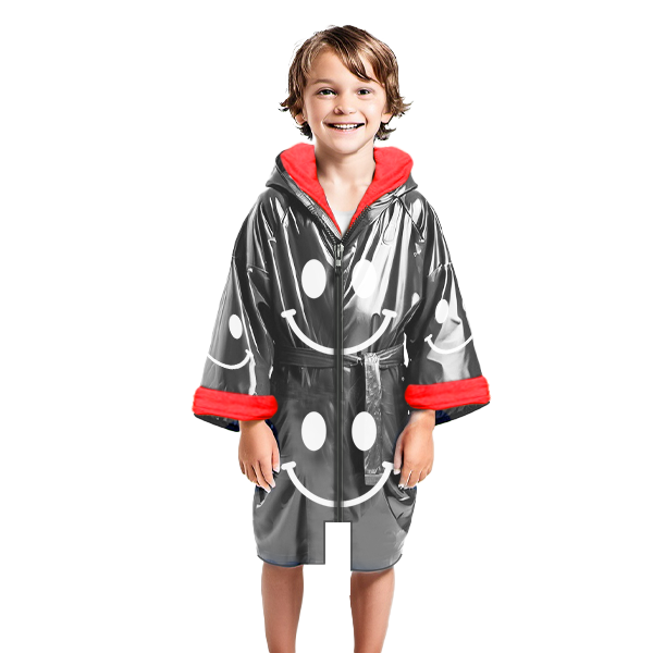 TRAINETIC WATER PROOF ROBE SMILE FOR UNISEX, GREY