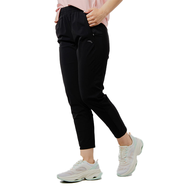 ANTA KNIT ANKLE  RUNNING PANT FOR WOMEN, BASIC BLACK