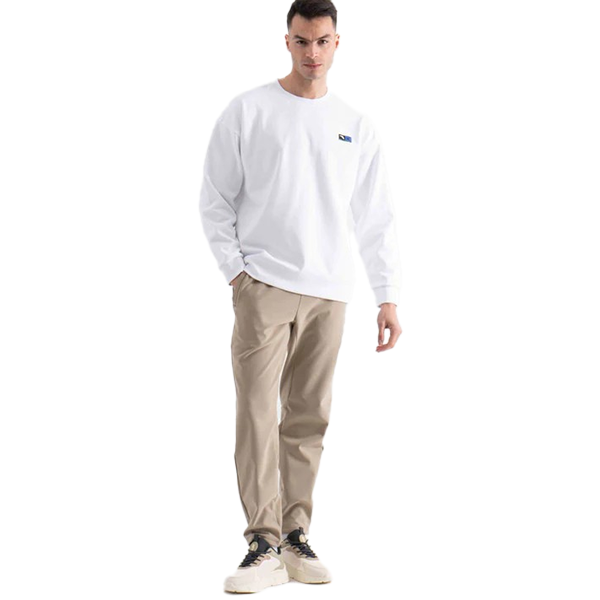 ANTA BASKETBALL SWEATSHIRT FOR MEN, PURE WHITE