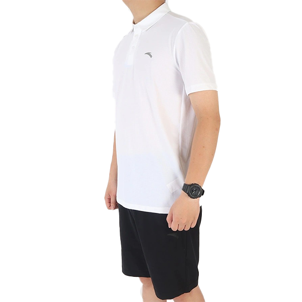 ANTA SS POLO FITNESS T-SHIRT FOR MEN, PURE WHITE