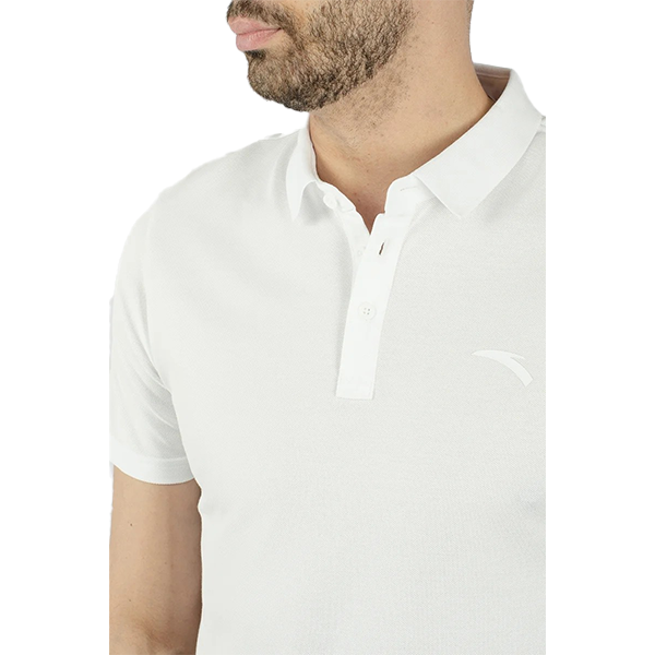 ANTA SS POLO FITNESS T-SHIRT FOR MEN, PURE WHITE