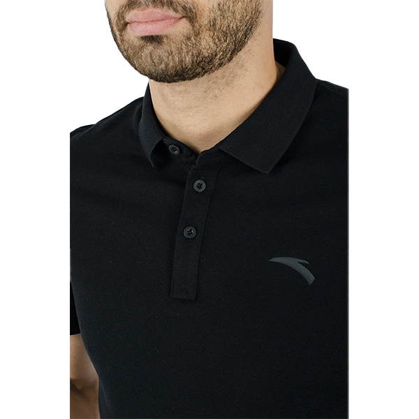 ANTA SS POLO FITNESS T-SHIRT FOR MEN, BASIC BLACK