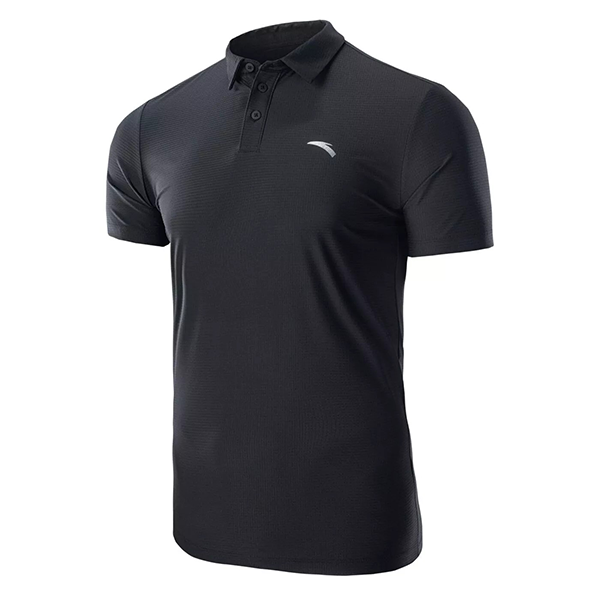 ANTA SS POLO FITNESS T-SHIRT FOR MEN, BASIC BLACK