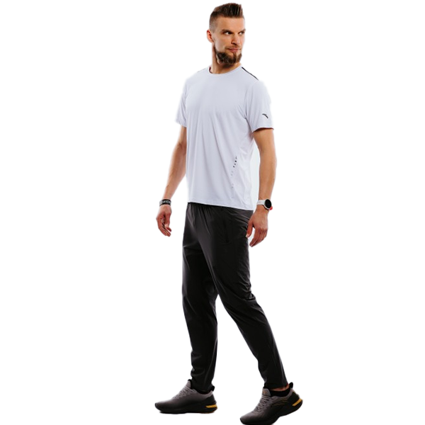 ANTA KNIT ANKLE  RUNNING PANT FOR MEN, BASIC BLACK