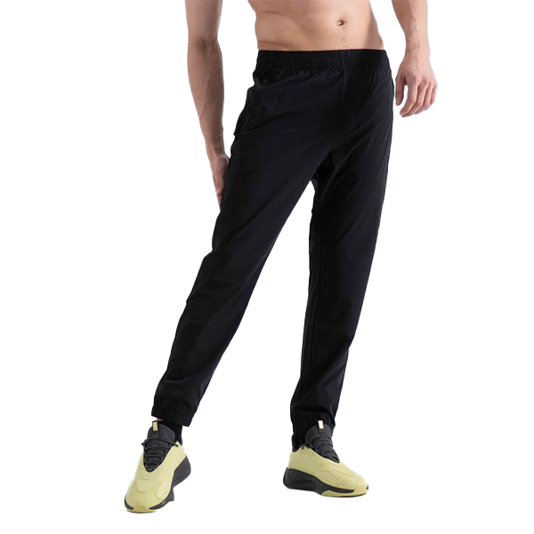 ANTA WOVEN TRACK  FITNESS PANT FOR MEN, BASIC BLACK