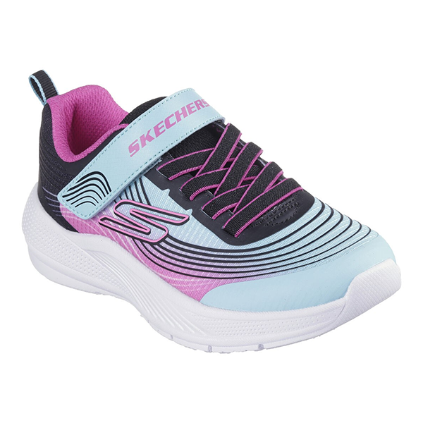 SKECHERS MICROSPEC ADVANCE RUNNING SHOES FOR GIRLS, AQUA & PURPLE