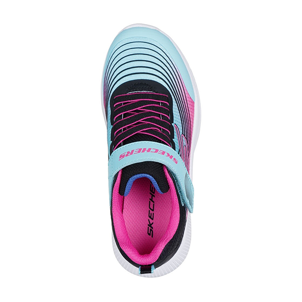 SKECHERS MICROSPEC ADVANCE RUNNING SHOES FOR GIRLS, AQUA & PURPLE