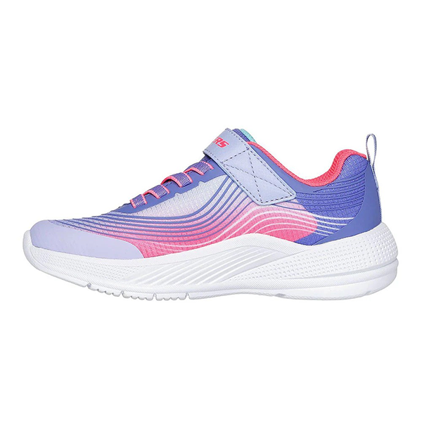 SKECHERS MICROSPEC ADVANCE RUNNING SHOES FOR GIRLS, LAVENDER & NEON PINK