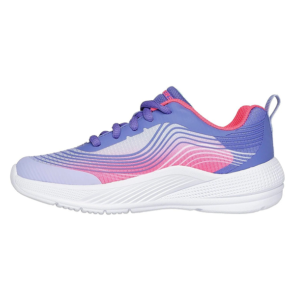 SKECHERS MICROSPEC ADVANCE RUNNING SHOES FOR GIRLS, LAVENDER & NEON PINK