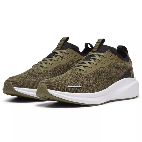 PUMA SKYROCKET LITE ENGINEERED RUNNING SHOES FOR MEN, DARK OLIVE & PUMA BLACK