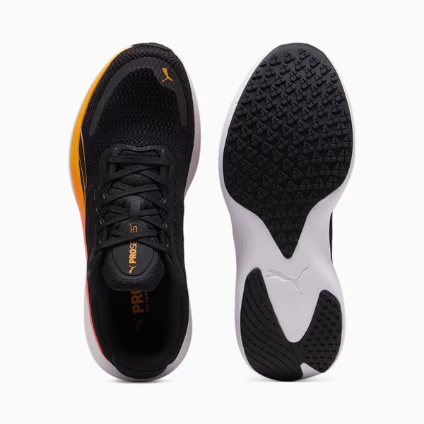 PUMA SCEND PRO RUNNING SHOES FOR MEN, PUMA BLACK & SUN STREAM