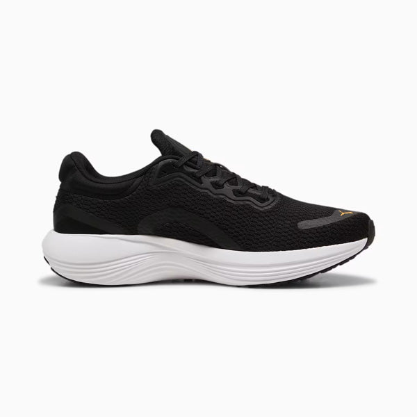 PUMA SCEND PRO RUNNING SHOES FOR MEN, PUMA BLACK & SUN STREAM