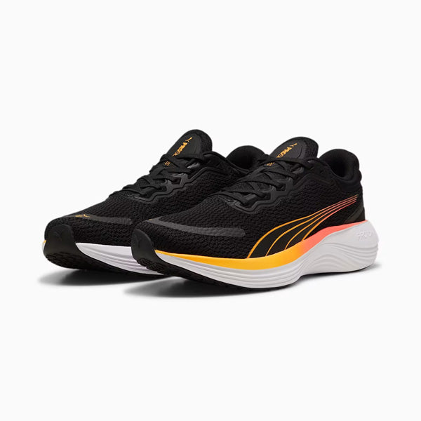 PUMA SCEND PRO RUNNING SHOES FOR MEN, PUMA BLACK & SUN STREAM