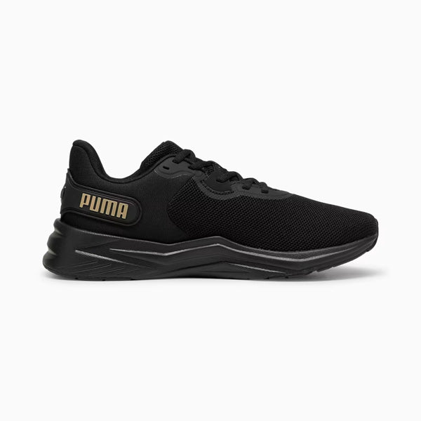 PUMA DISPERSE XT 3 KNIT CROSS TRAINING SHOES FOR MEN, PUMA BLACK & PUMA GOLD