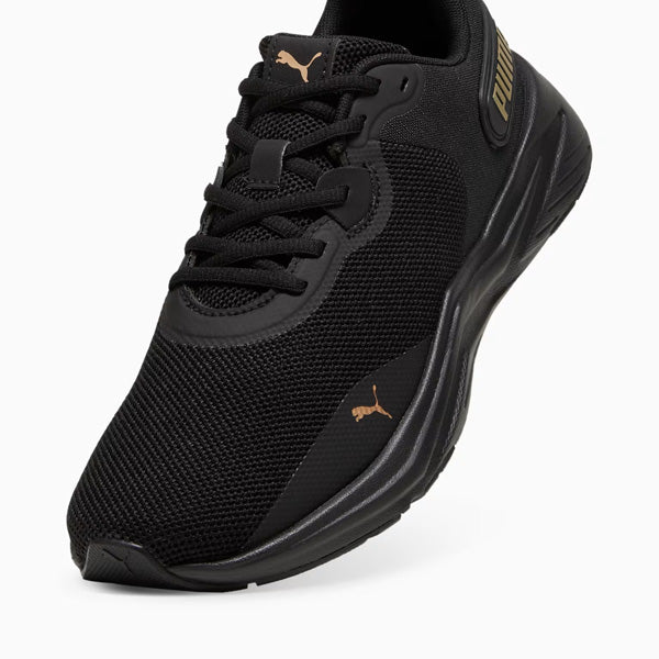 PUMA DISPERSE XT 3 KNIT CROSS TRAINING SHOES FOR MEN, PUMA BLACK & PUMA GOLD