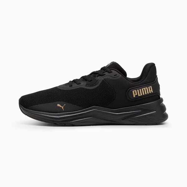 PUMA DISPERSE XT 3 KNIT CROSS TRAINING SHOES FOR MEN, PUMA BLACK & PUMA GOLD