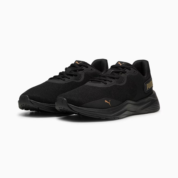 PUMA DISPERSE XT 3 KNIT CROSS TRAINING SHOES FOR MEN, PUMA BLACK & PUMA GOLD