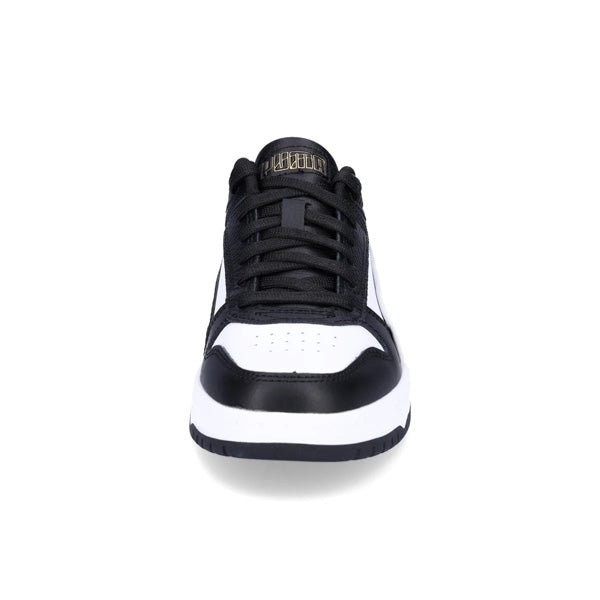 PUMA RBD GAME LOW LIFESTYLE SHOES FOR MEN, PUMA BLACK & PUMA WHITE & PUMA TEAM GOLD