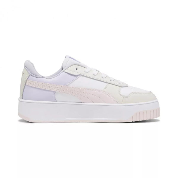 PUMA CARINA STREET LIFESTYLE SHOES FOR WOMEN, PUMA WHITE & FROSTY PINK & ALPINE SNOW