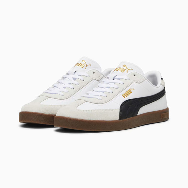 PUMA CLUB II ERA LIFESTYLE SHOES FOR MEN, PUMA WHITE & PUMA BLACK & VAPOR GRAY