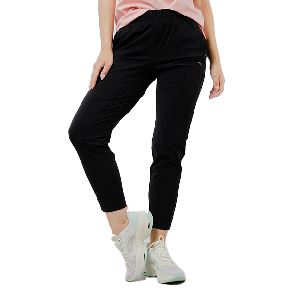 ANTA KNIT ANKLE  RUNNING PANT FOR WOMEN, BASIC BLACK