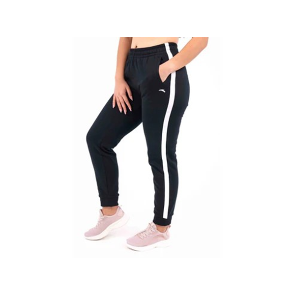 ANTA KNIT TRACK  FITNESS PANT FOR WOMEN, BASIC BLACK