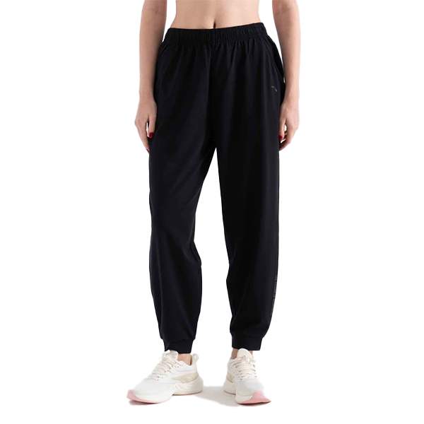 ANTA KNIT ANKLE  FITNESS PANT FOR WOMEN, BASIC BLACK