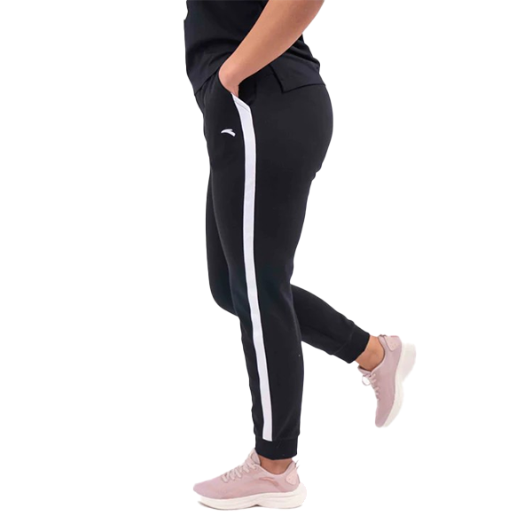 ANTA KNIT TRACK  FITNESS PANT FOR WOMEN, BASIC BLACK