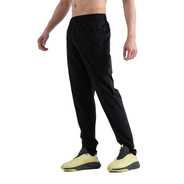 ANTA WOVEN TRACK  FITNESS PANT FOR MEN, BASIC BLACK