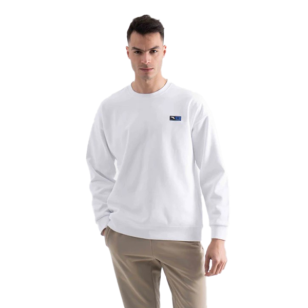 ANTA BASKETBALL SWEATSHIRT FOR MEN, PURE WHITE