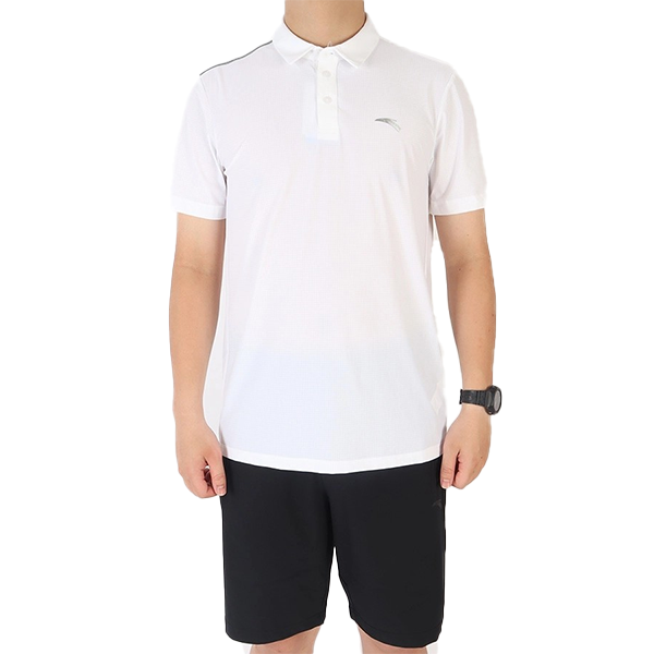 ANTA SS POLO FITNESS T-SHIRT FOR MEN, PURE WHITE