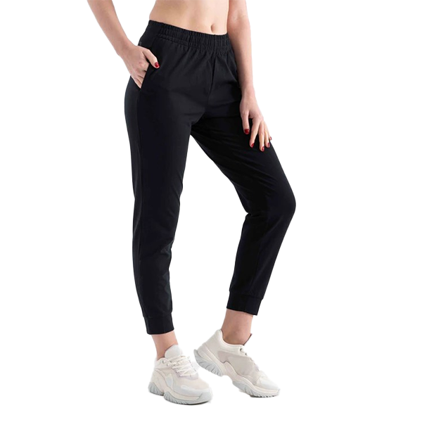 ANTA KNIT ANKLE  FITNESS PANT FOR WOMEN, BASIC BLACK