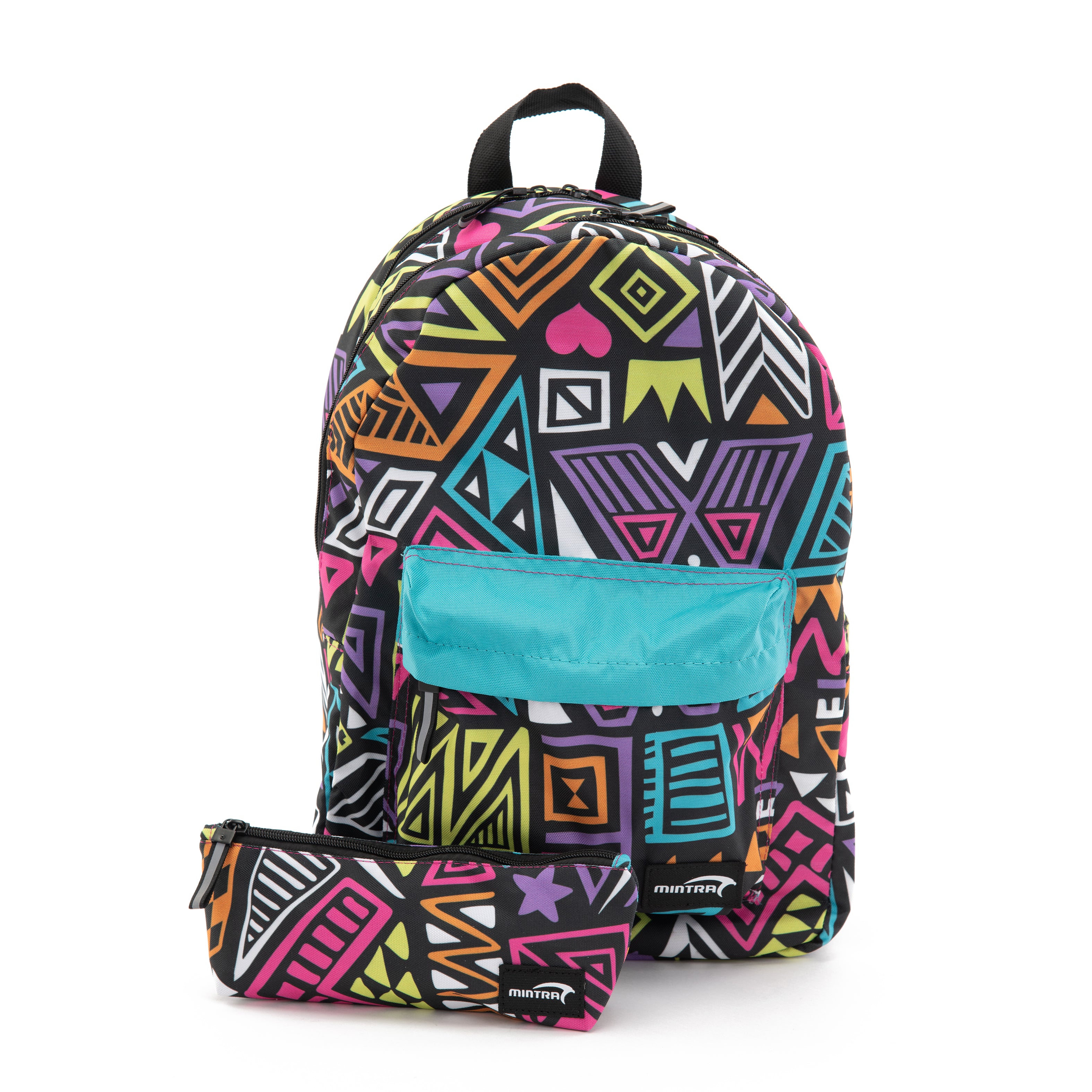 Mintra Doodles Backpack For Unisex with Pencil Case, 24L - 2 Pieces