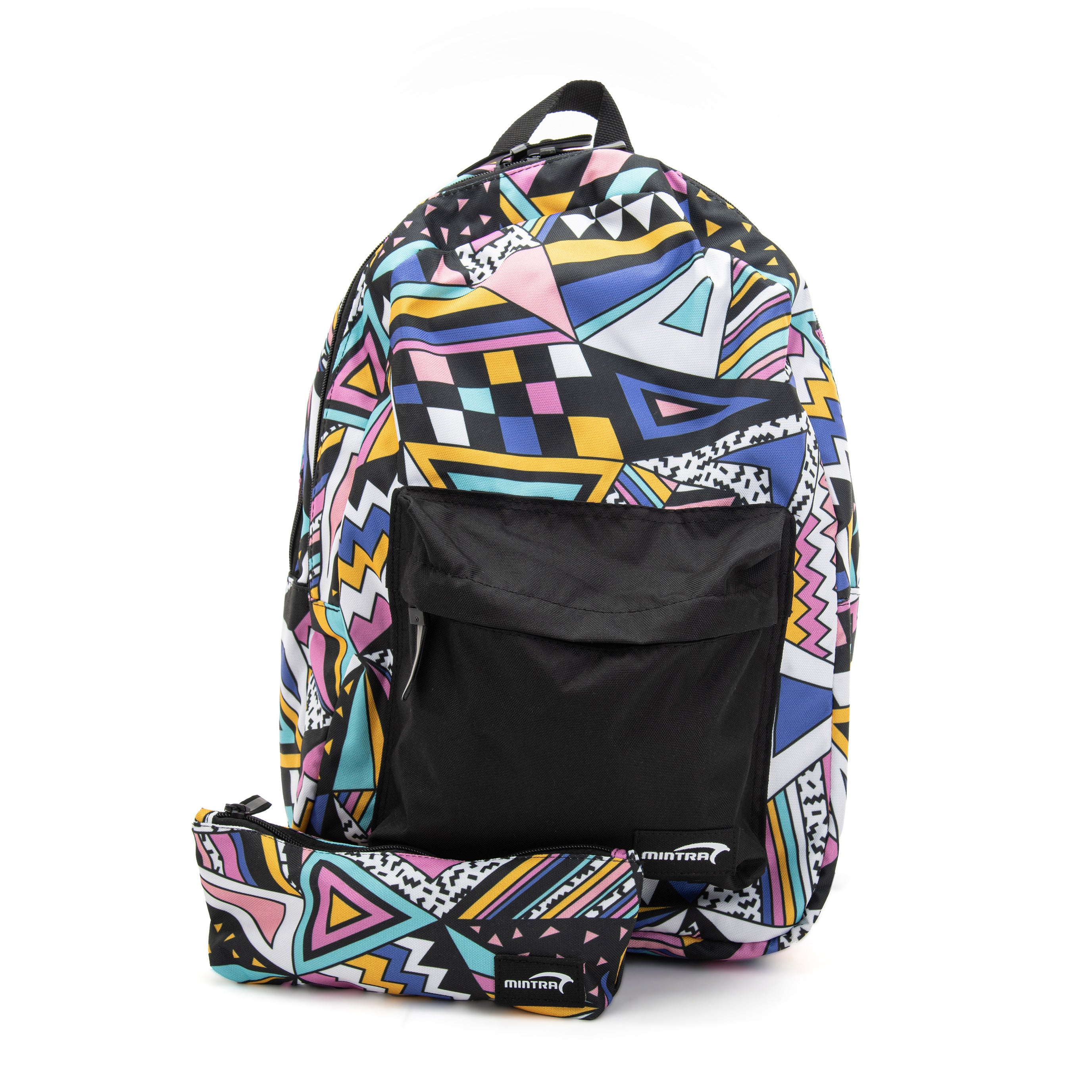 Mintra Retro Vibes Backpack For Unisex with Pencil Case, 24L - 2 Pieces