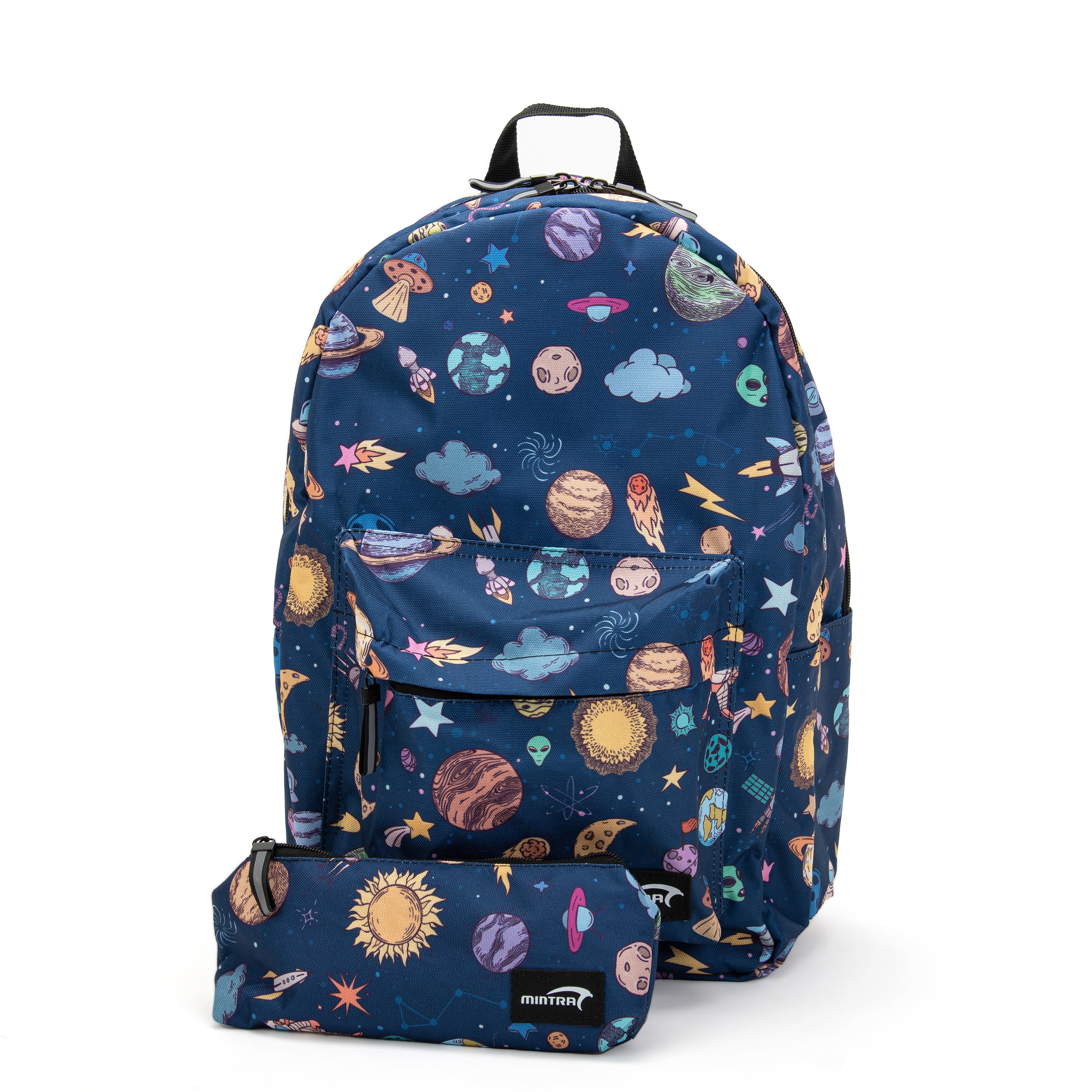 Mintra Solar System Backpack For Unisex with Pencil Case, 24L - 2 Pieces