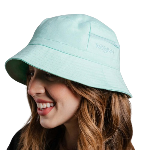 Magma Zip Bucket Hat For Unisex, Turquoise