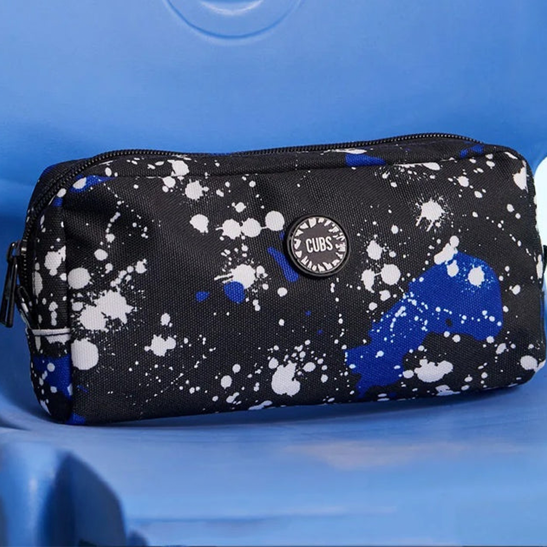 Cubs Blue Black Splashing Paint Pencil Case