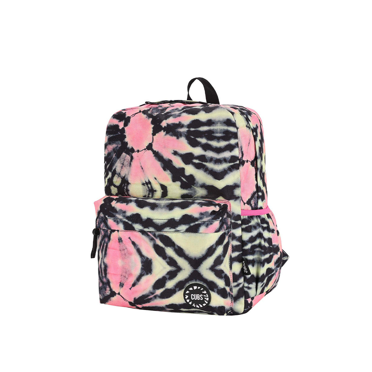 Cubs Junior Student Backpack Black & Pink Tie-Dye, Multicolors