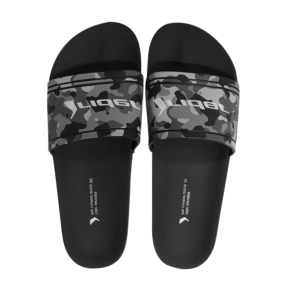 Rider Full 86 Graphic Slipper For Men, Black & Grey